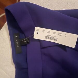 NWT J.Crew Purple Crepe Pencil Skirt with Slit - Size 6